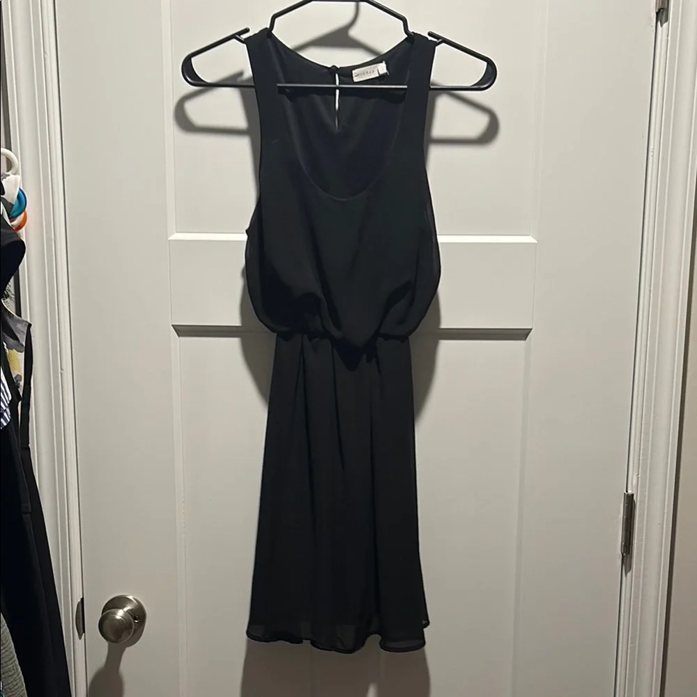 Black Sleeveless Mini Dress with Blouson Bodice
